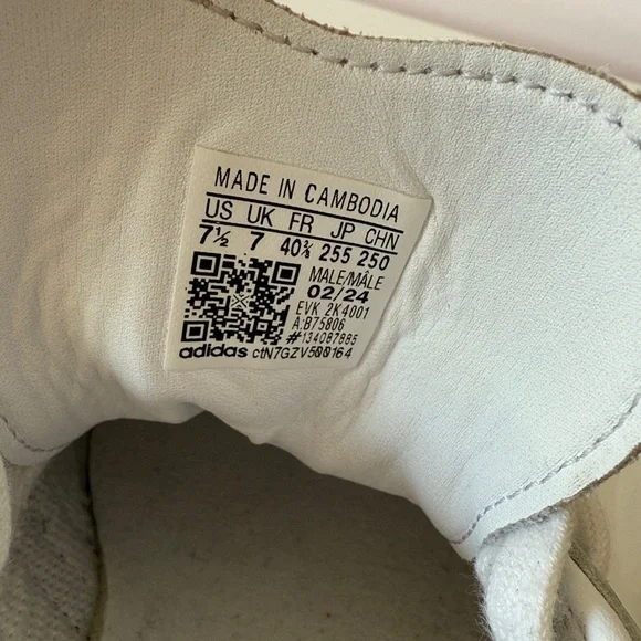 Adidas Classic White Leather Black Striped Samba Gum Sole Mens Sneakers 7 1/2 - Picture 11 of 11